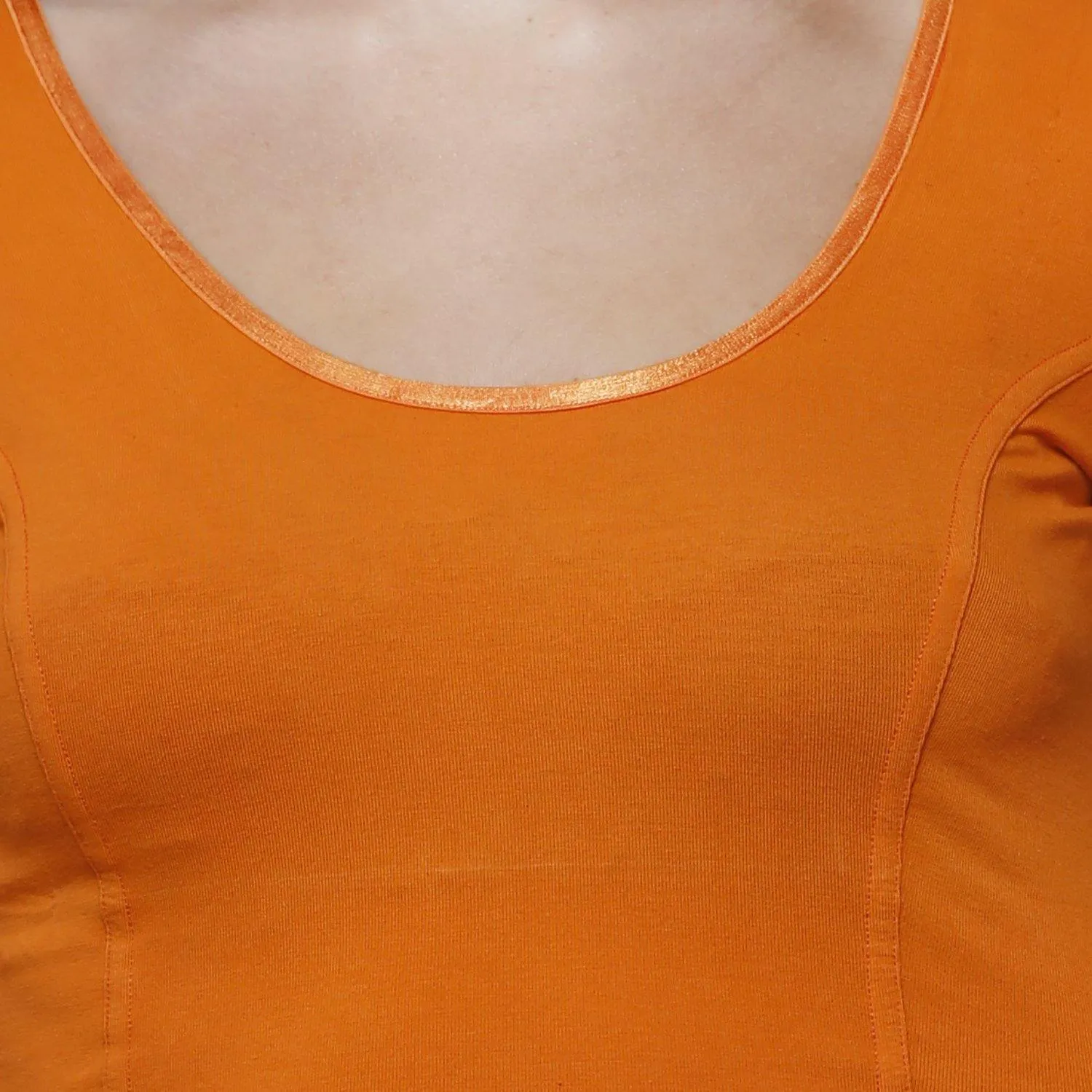 Vami Women's Cotton Stretchable Readymade Blouses - Vibrant Orange