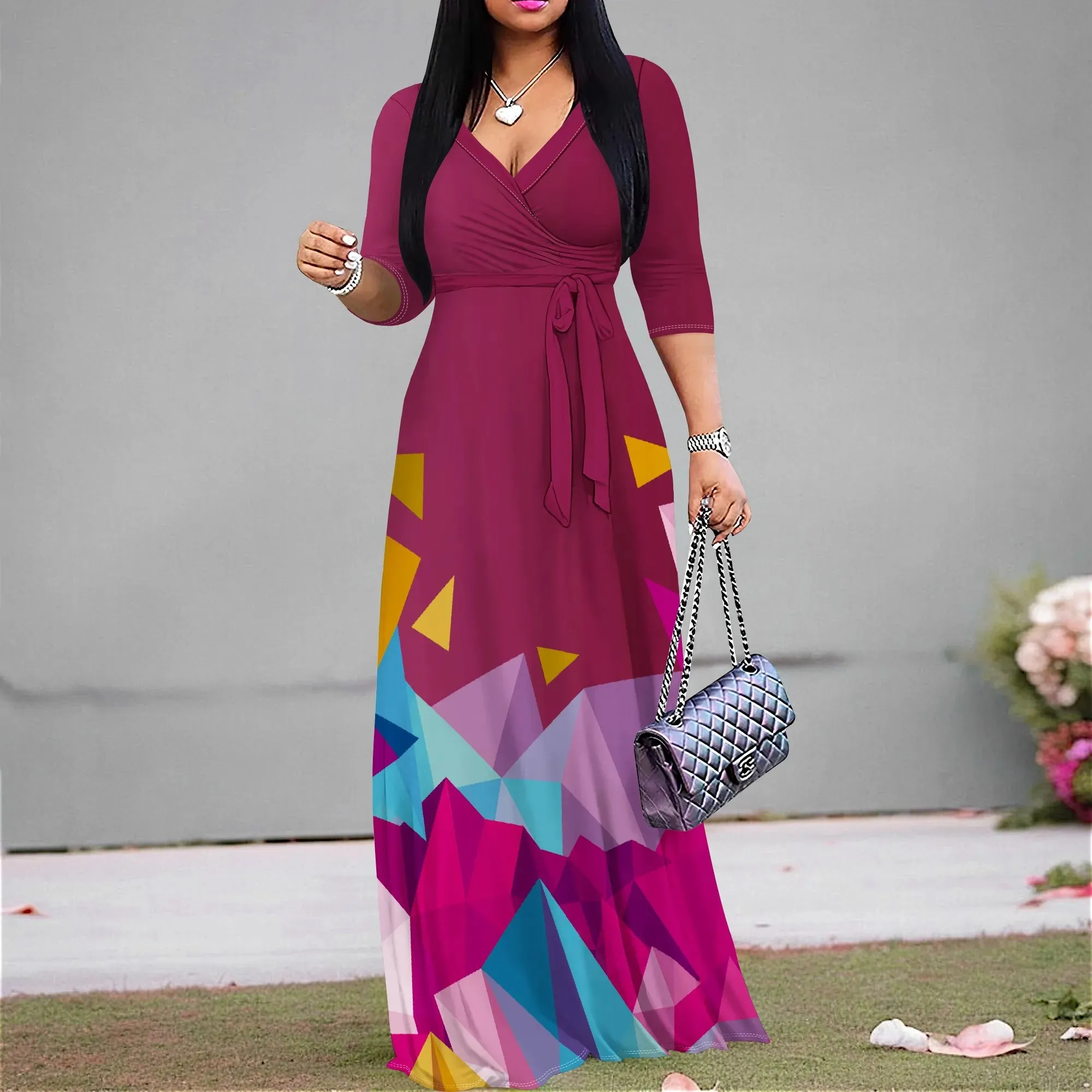Vera | Flowy Colourful Print Maxi Dress