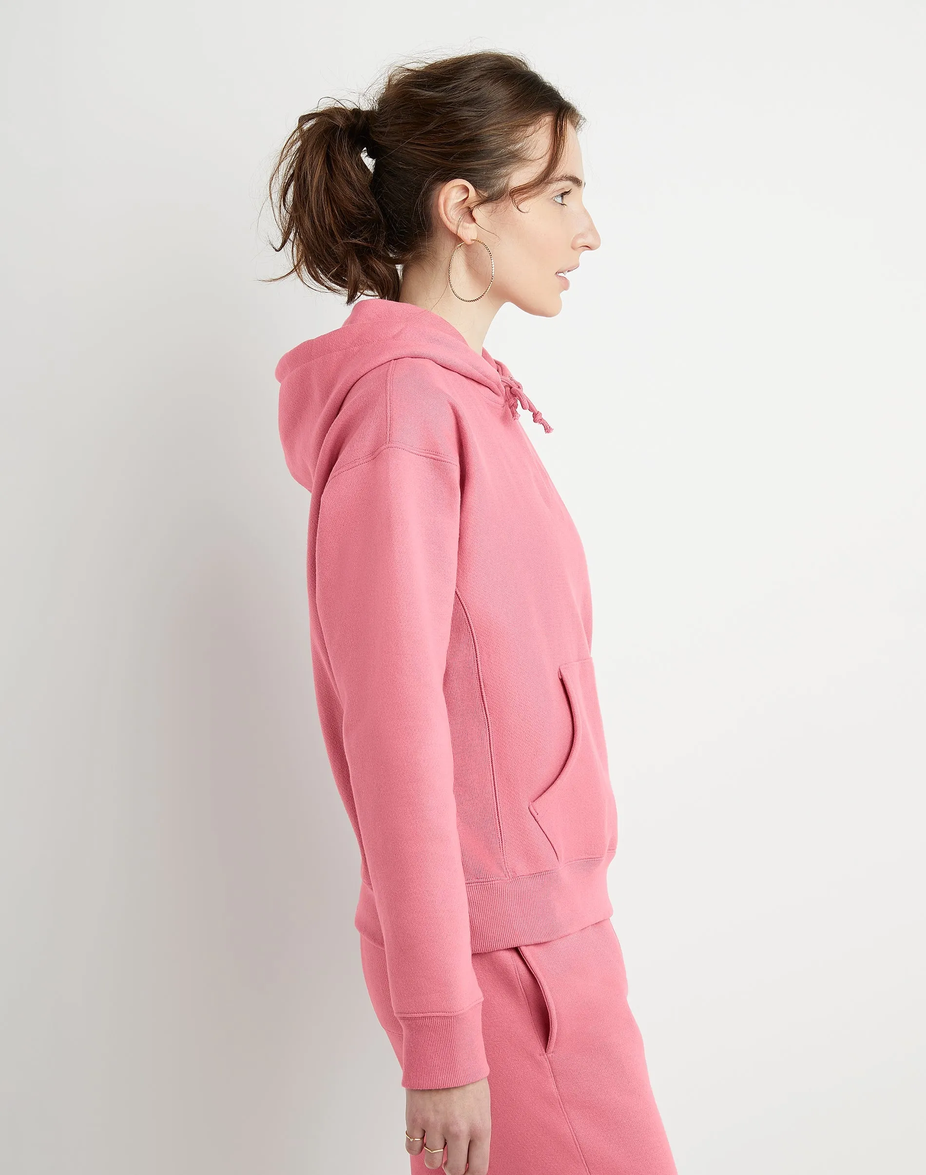 Women's Champion RW Hoodie C Logo Terracotta Pink