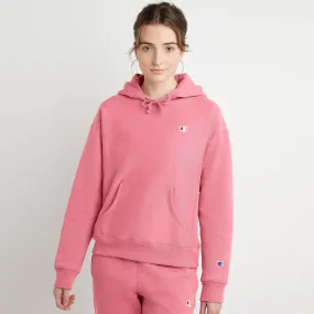 Women's Champion RW Hoodie C Logo Terracotta Pink