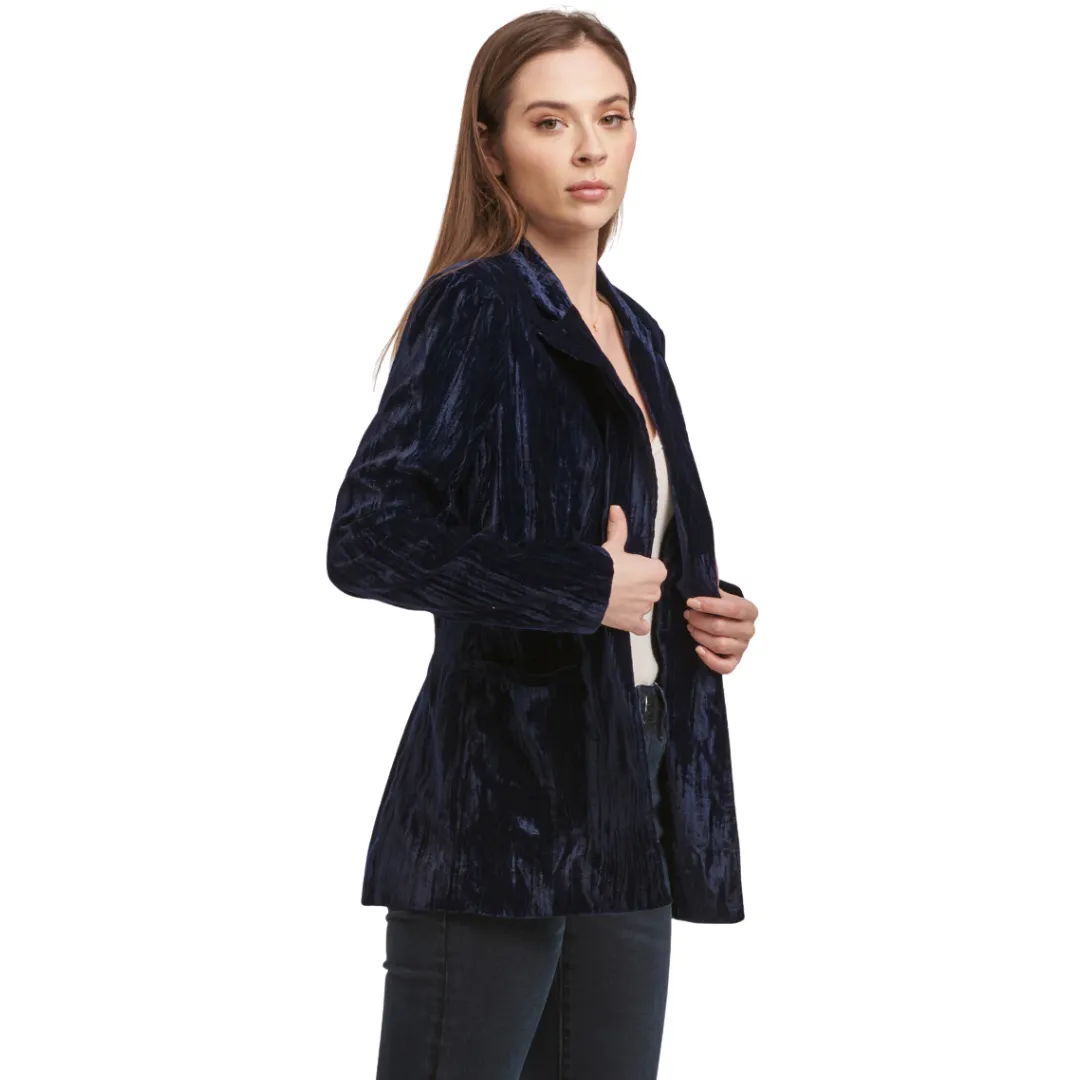 Wylie Midnight Navy Velvet Blazer