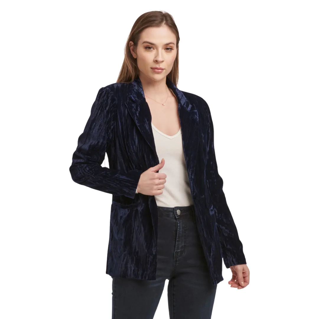Wylie Midnight Navy Velvet Blazer